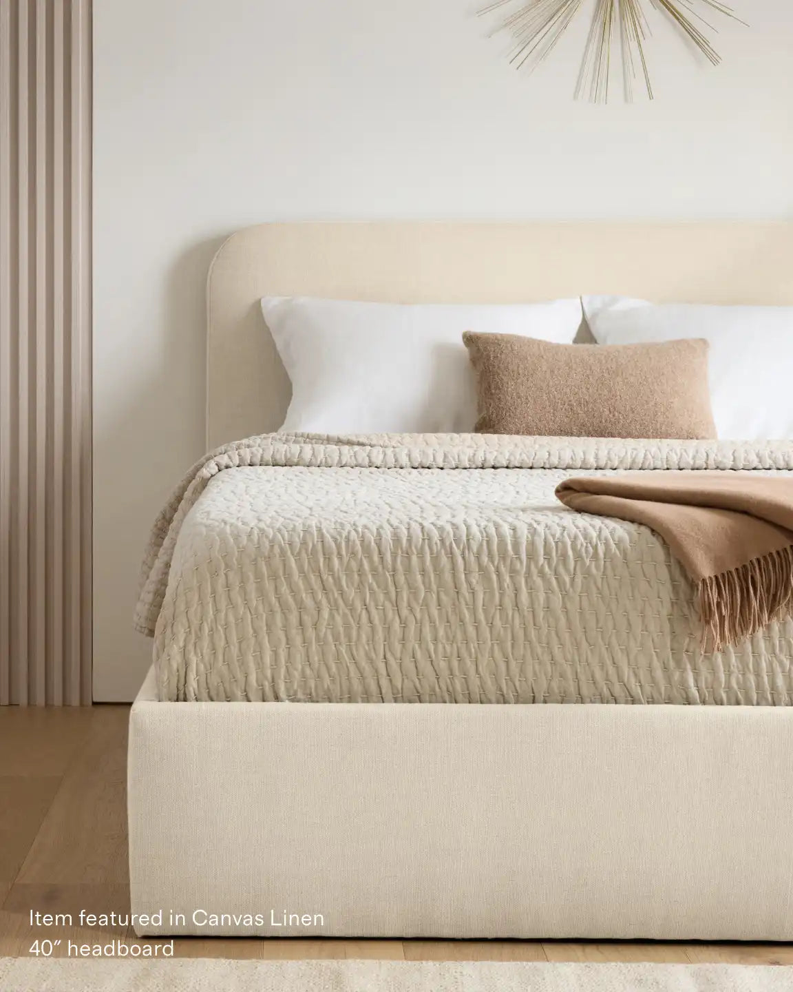 Plush Boucle Wingback Bed