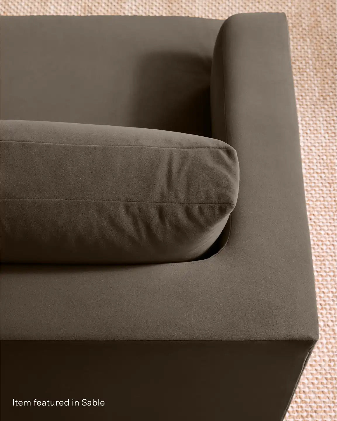 Sierra Curved Arm Chaise Sectional in Performance Velvet