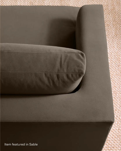 Sierra Curved Arm Chaise Sectional in Performance Velvet