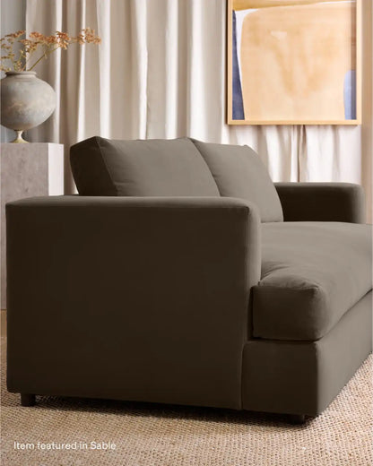 Sierra Curved Arm Chaise Sectional in Performance Velvet