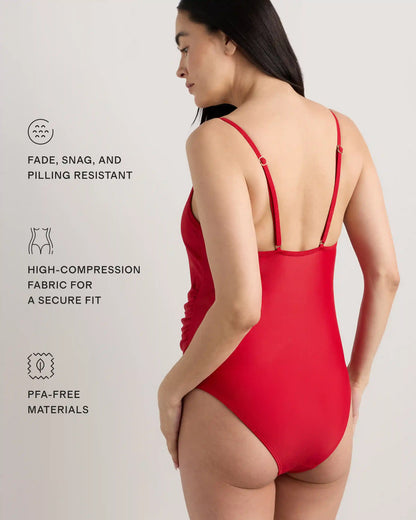 Italian Maternity Square Neck One-Piece Swimsuit