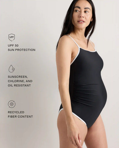 Italian Maternity Square Neck One-Piece Swimsuit