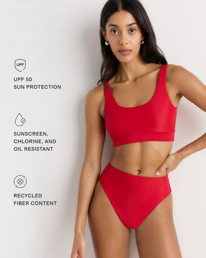 Italian High-Rise High-Leg Bikini Bottom