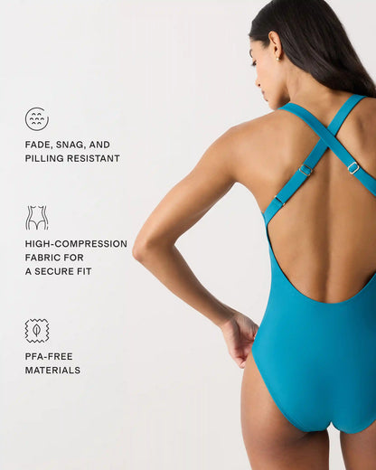 Italian Cross-Back One-Piece Swimsuit