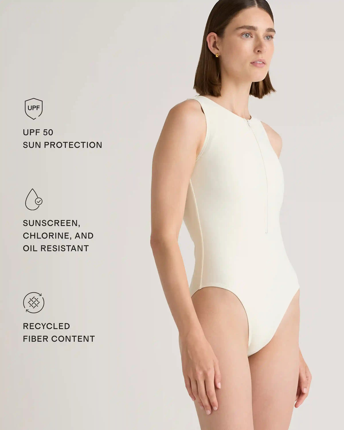 Italian Zip-Front One-Piece Swimsuit