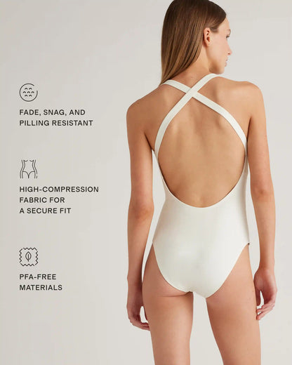 Italian Cross-Back One-Piece Swimsuit