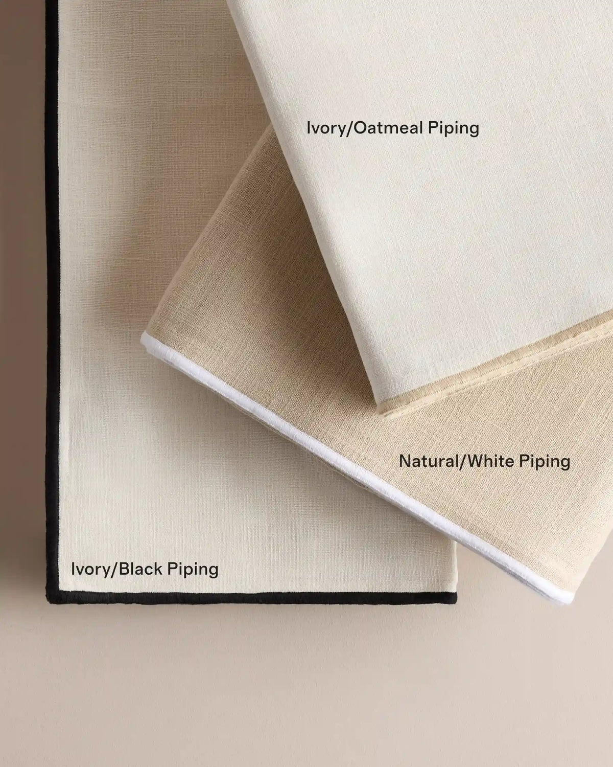Piped Edge Cotton Curtain - Single Panel