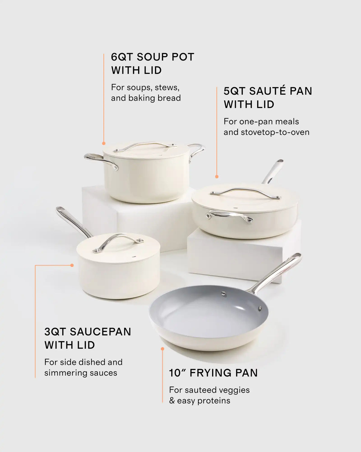 Ceramic Nonstick 7pc Cookware Set