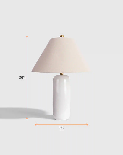 Glossy Cylindrical Ceramic Table Lamp