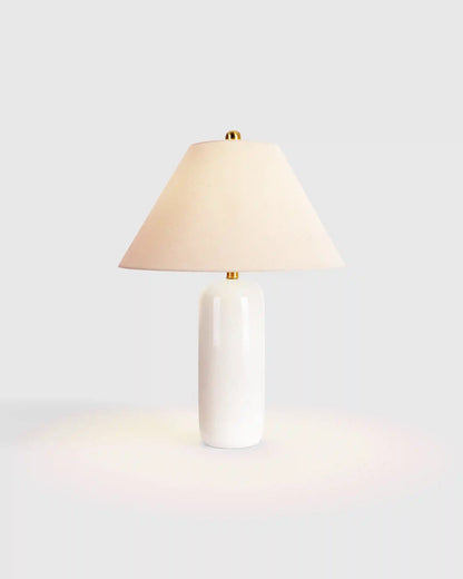 Glossy Cylindrical Ceramic Table Lamp