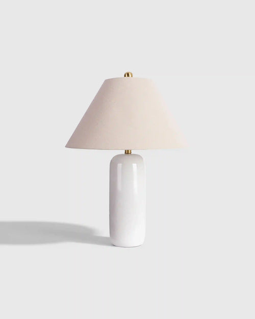 Glossy Cylindrical Ceramic Table Lamp