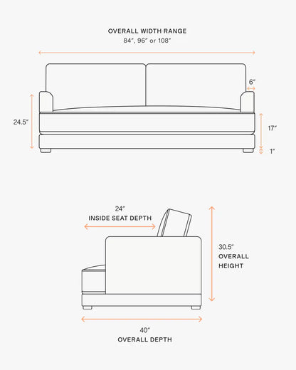 Sierra Curved Arm Sofa in Leather
