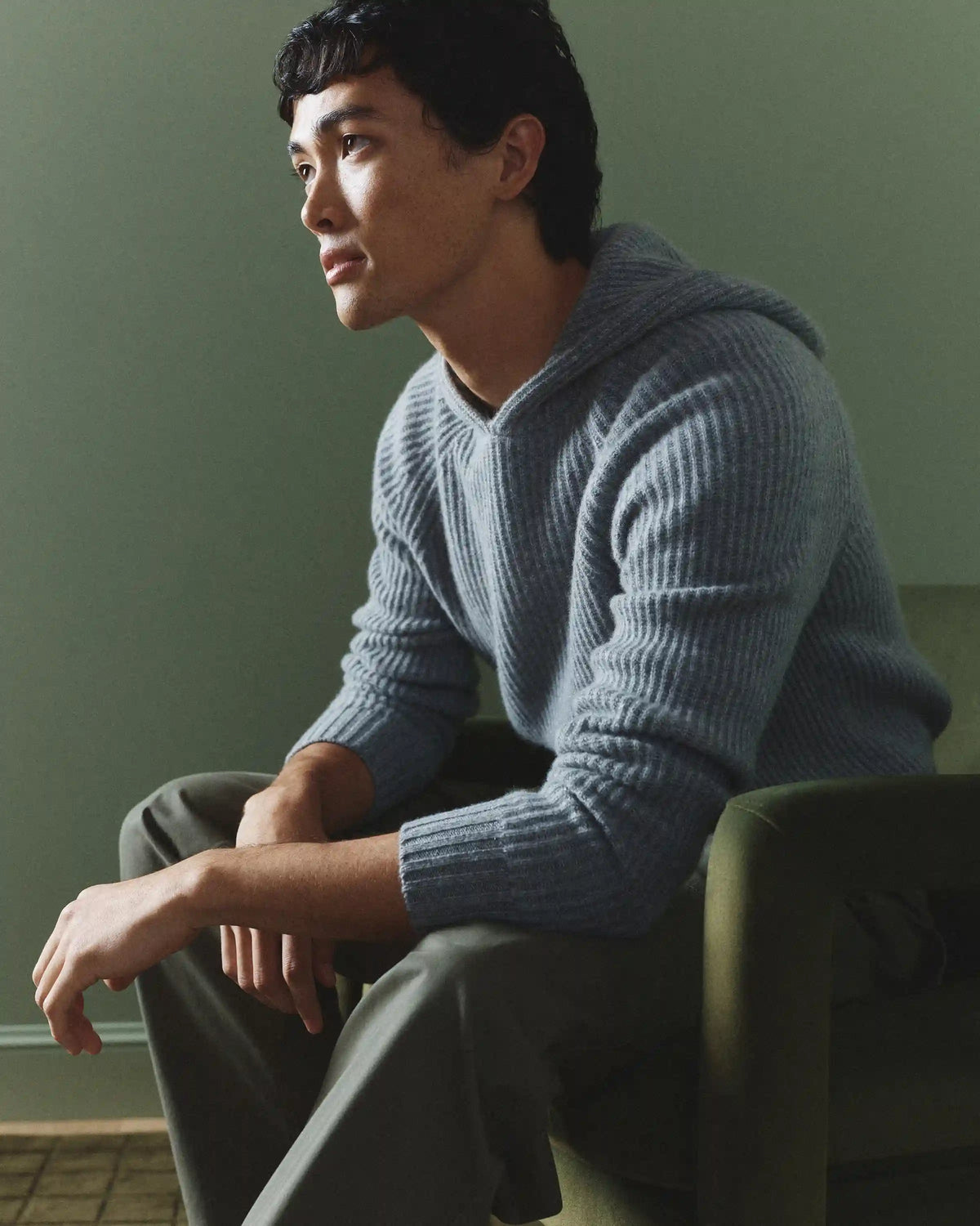 Mongolian Cashmere Fisherman Pullover Hoodie