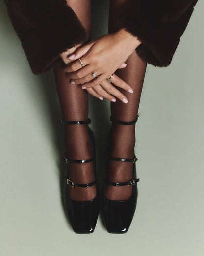 Italian Leather Strappy Ballet Flat