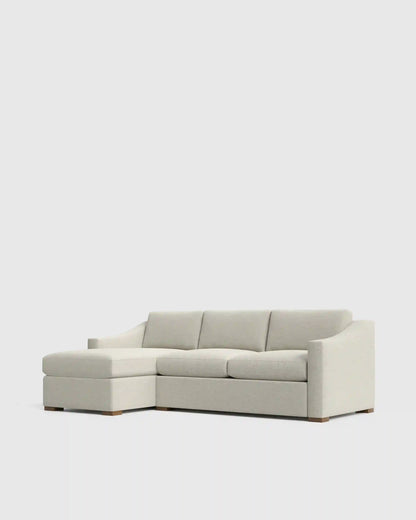 Hollis Slope Arm Chaise Sectional in Performance Basketweave