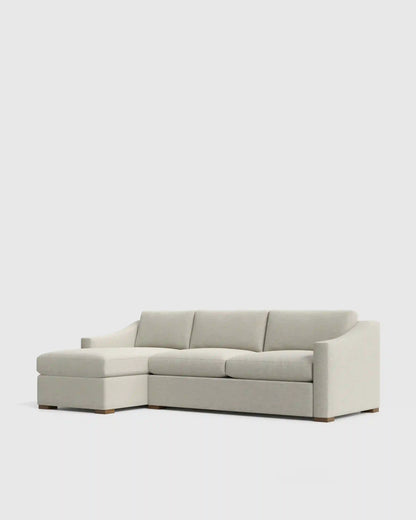 Hollis Slope Arm Chaise Sectional in Performance Basketweave