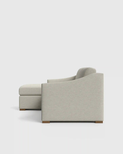 Hollis Slope Arm Chaise Sectional in Performance Basketweave