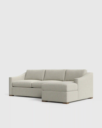 Hollis Slope Arm Chaise Sectional in Performance Basketweave