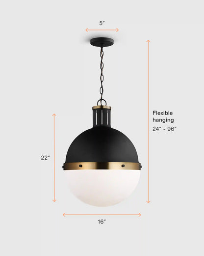 Industrial Shaded Globe Pendant