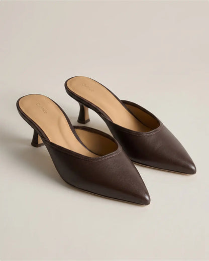 Italian Leather 55mm Kitten Heel Mule