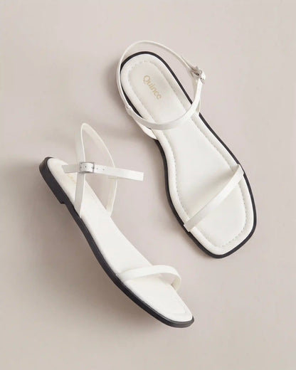 Italian Leather Ankle Strap Flat Sandal