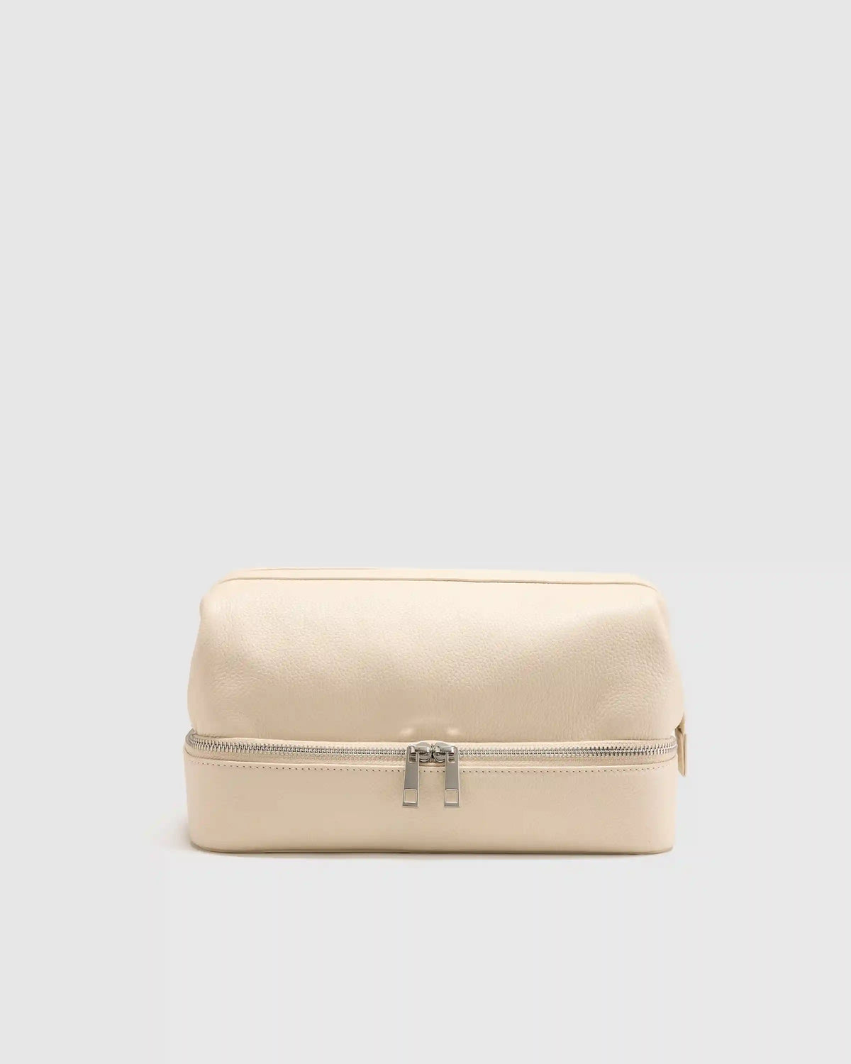 Italian Leather Dual Compartment Toiletry Bag