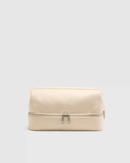 Italian Leather Dual Compartment Toiletry Bag