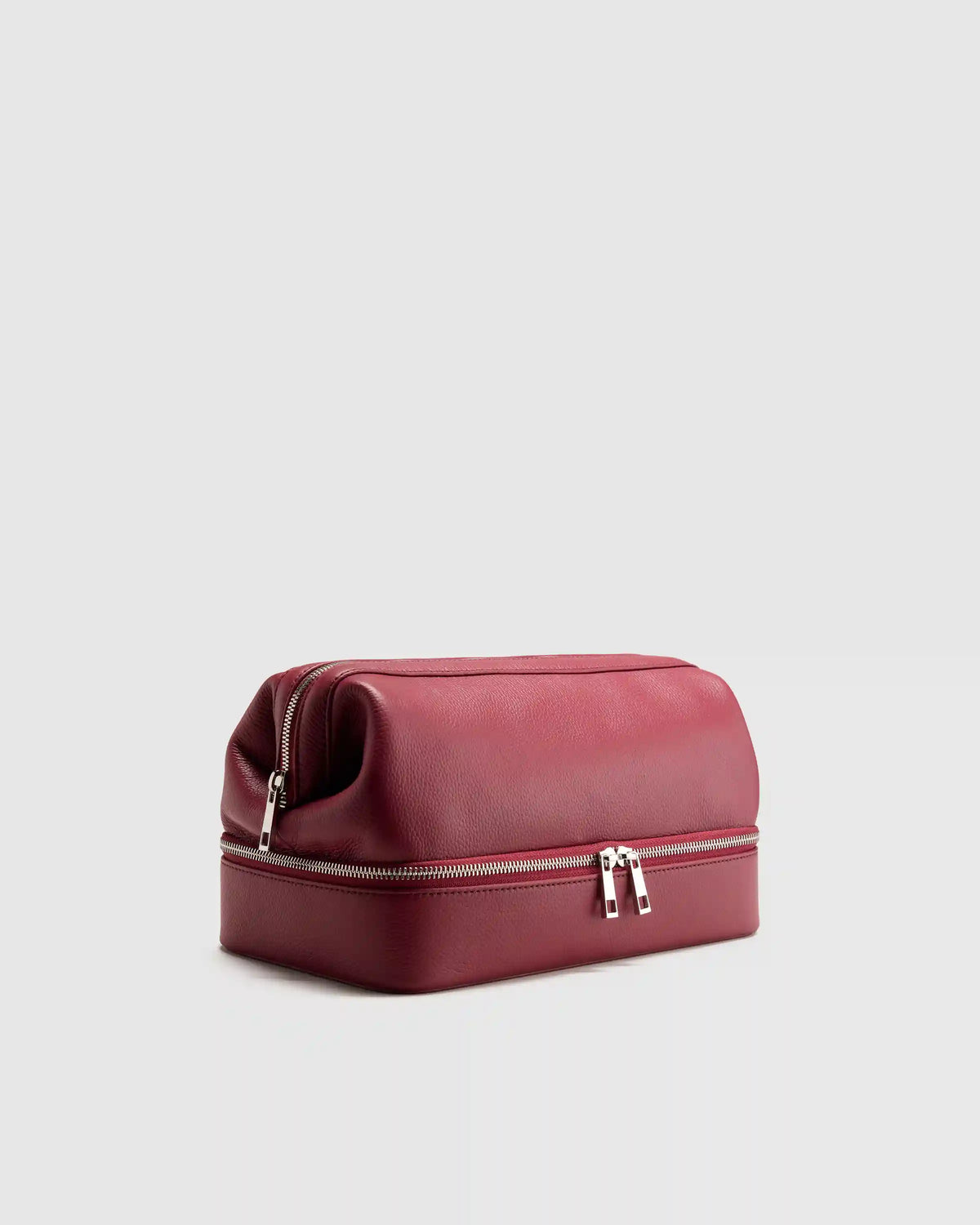 Italian Leather Dual Compartment Toiletry Bag
