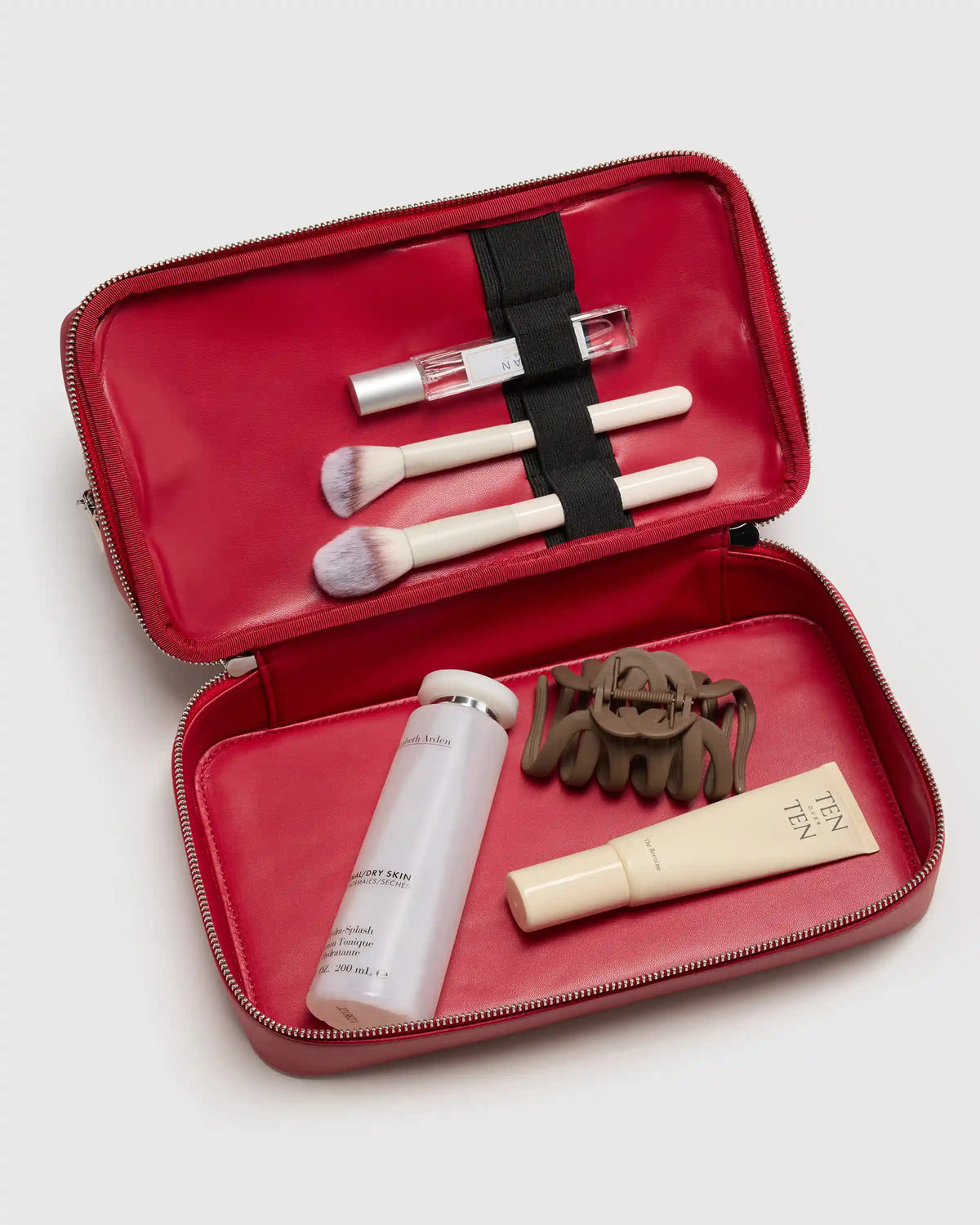 Italian Leather Dual Compartment Toiletry Bag