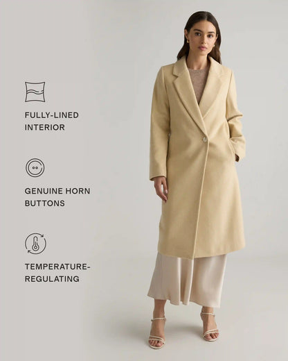 Italian Wool Double-Breasted Officer Topcoat