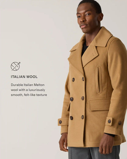 Italian Wool Double-Breasted Slouch Coat