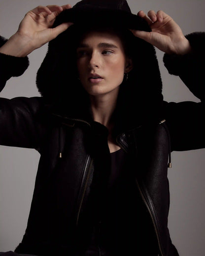 100% Shearling Cold Weather Bomber Jacket