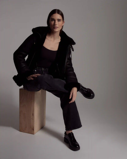 100% Shearling Cold Weather Bomber Jacket