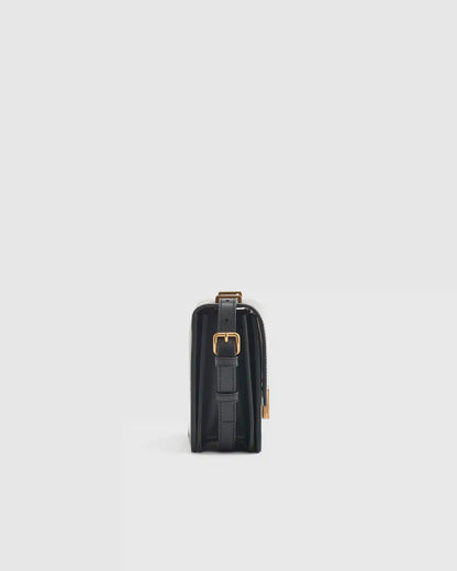Italian Leather Box Shoulder Bag