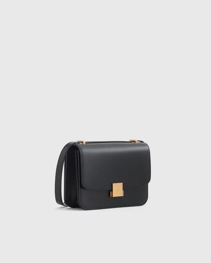 Italian Leather Box Shoulder Bag