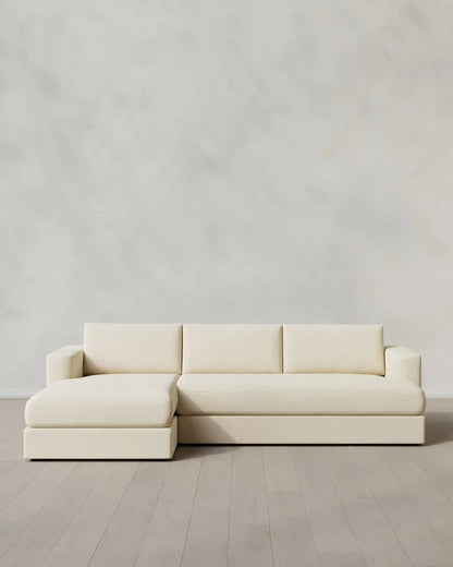 Sierra Curved Arm Chaise Sectional in Performance Velvet
