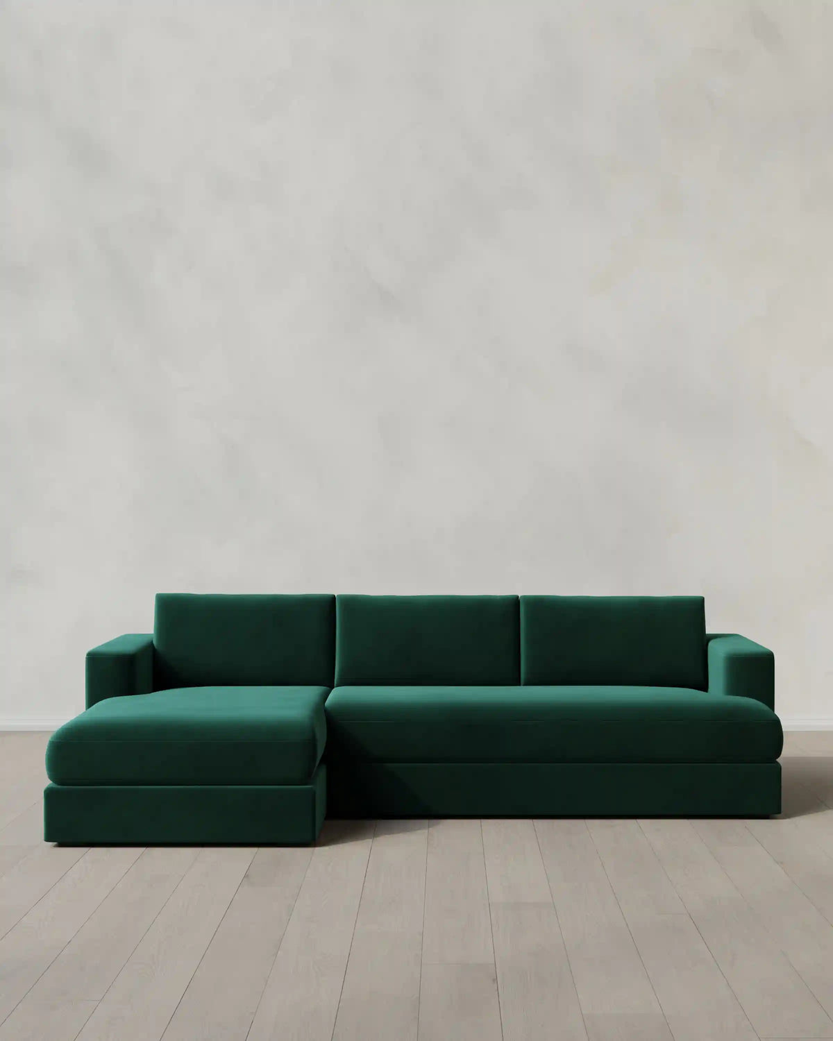 Sierra Curved Arm Chaise Sectional in Performance Velvet
