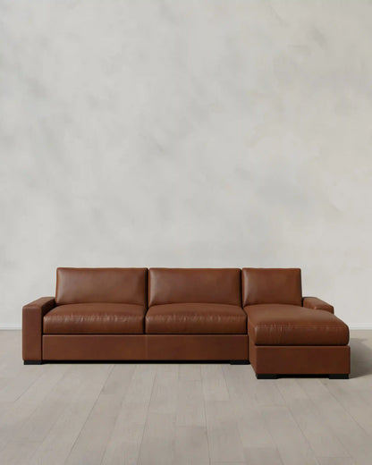 Stillman Chaise Sectional in Leather