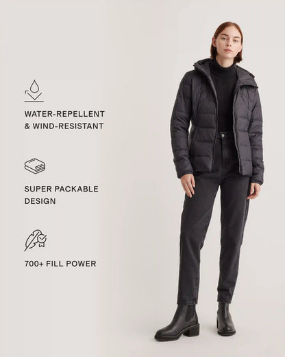 Lightweight Down Packable Puffer Hooded Jacket