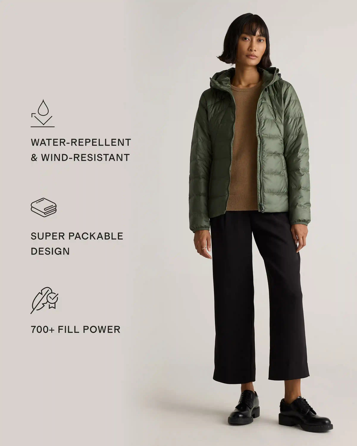 Lightweight Down Packable Puffer Hooded Jacket