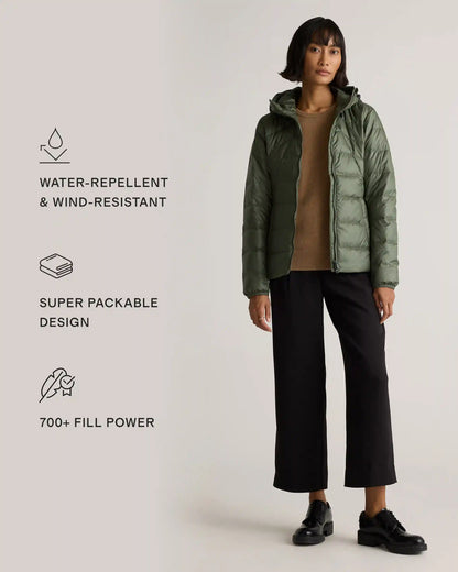 Lightweight Down Packable Puffer Hooded Jacket