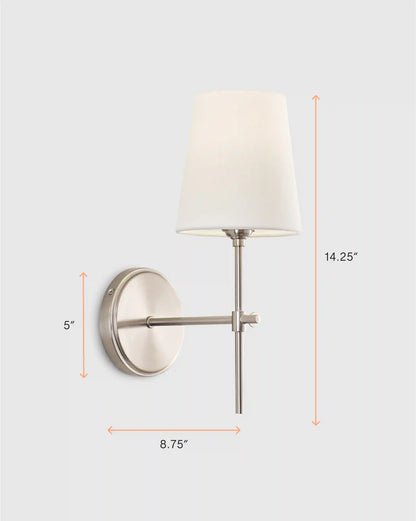 Linear Steel Sconce with Linen Shade