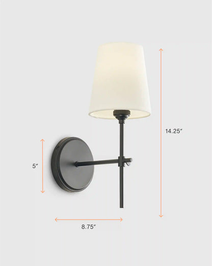 Linear Steel Sconce with Linen Shade
