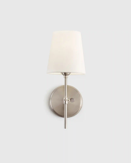 Linear Steel Sconce with Linen Shade