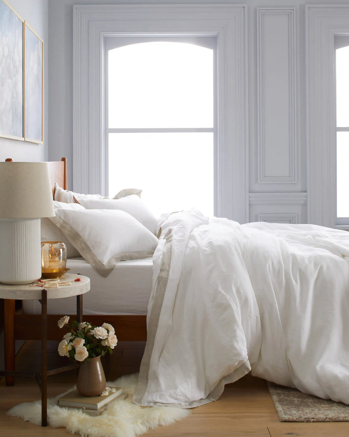 European Linen Bordered Sham Set