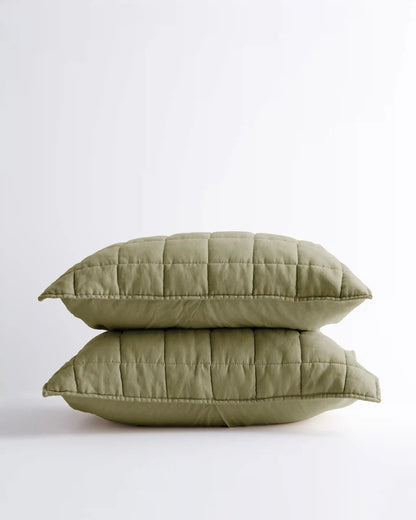 European Linen Box Quilted Sham Set