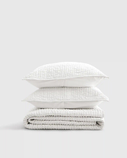 European Linen Cotton Stitch Quilt Set