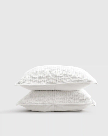 European Linen Cotton Stitch Sham Set