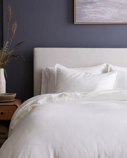 European Linen Double Embroidered Edge Duvet Cover