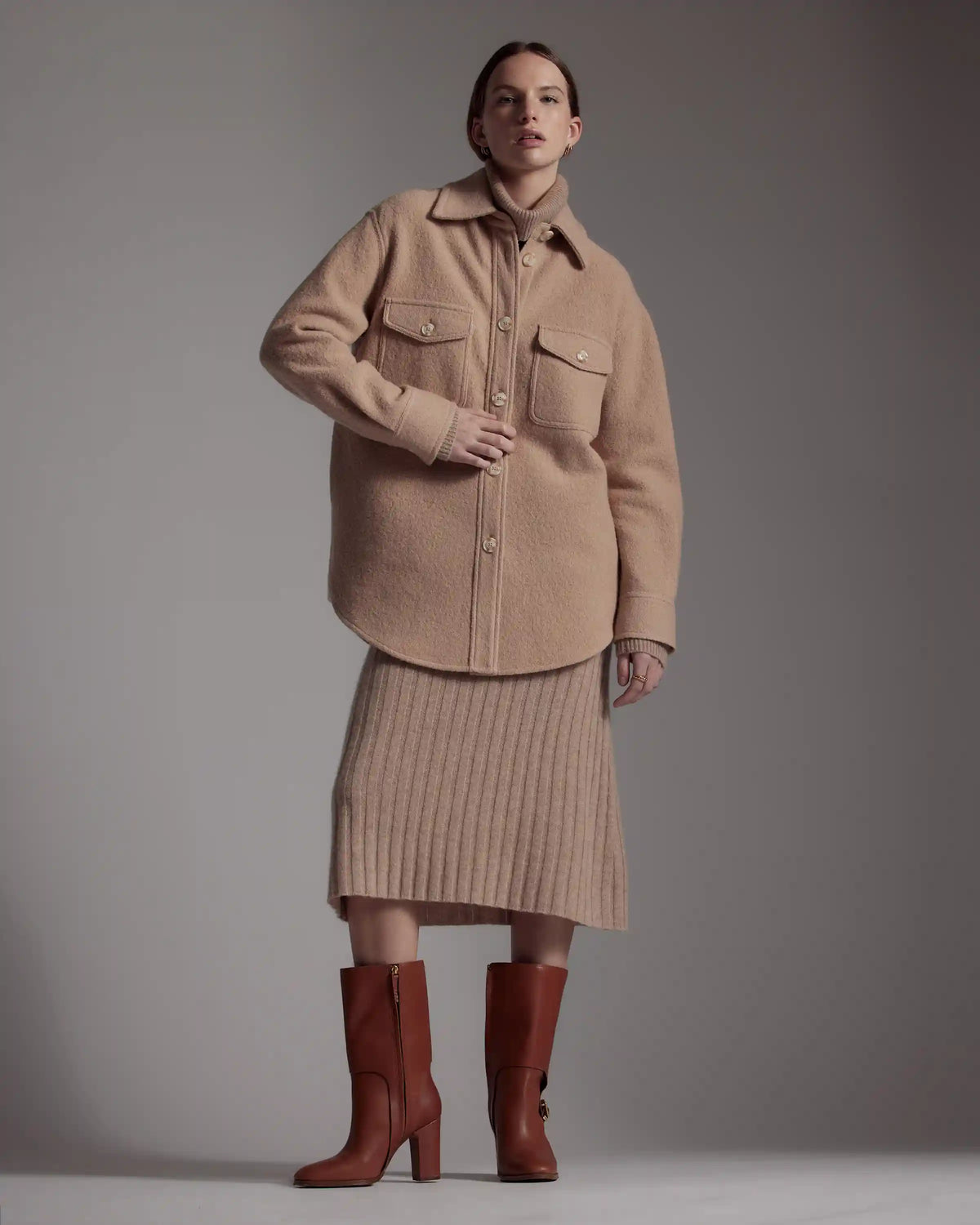 Mongolian Spring Cashmere Midi Skirt